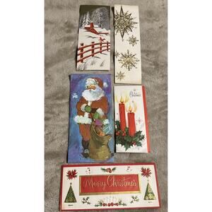 Vintage Lot Of Five Christmas Cards